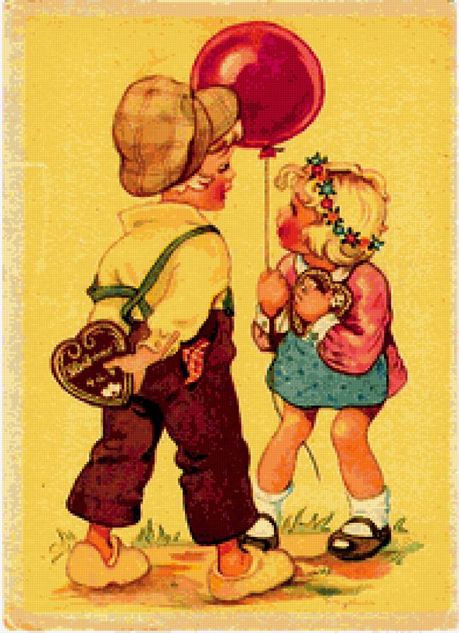 старые немецкие открытки - открытки, дети - предпросмотр