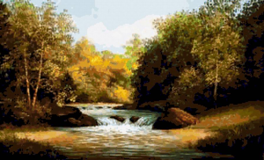 №250485 - лес, пейзаж, река, природа, осень - предпросмотр