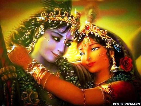 КРИШНА И РАДХА - боги, влюбленные, индия, пара - оригинал