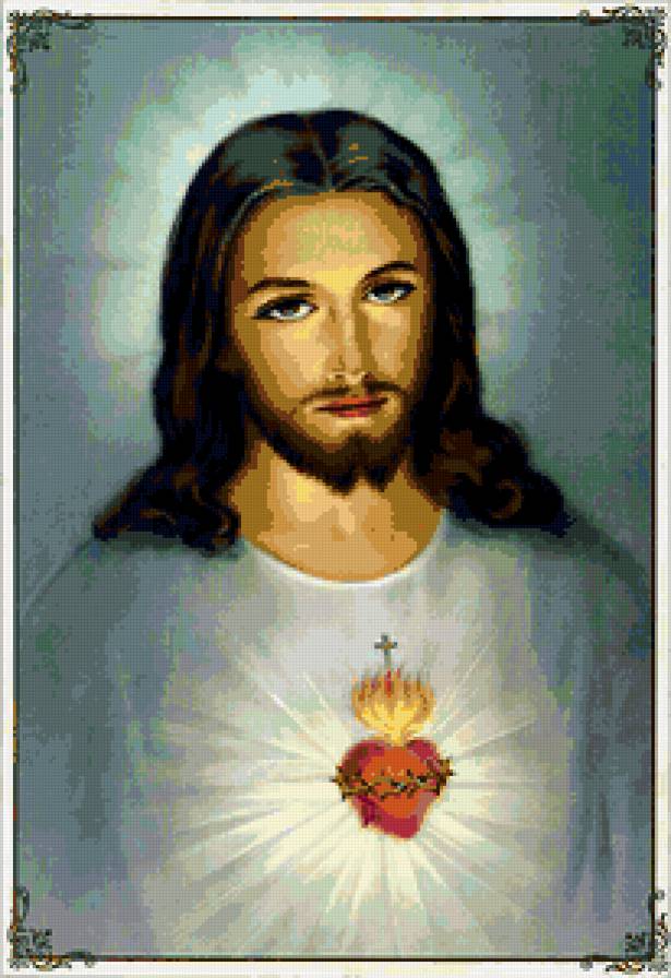 Сердце Иисуса - иисус, господь, католическая икона, религия, сердце - предпросмотр
