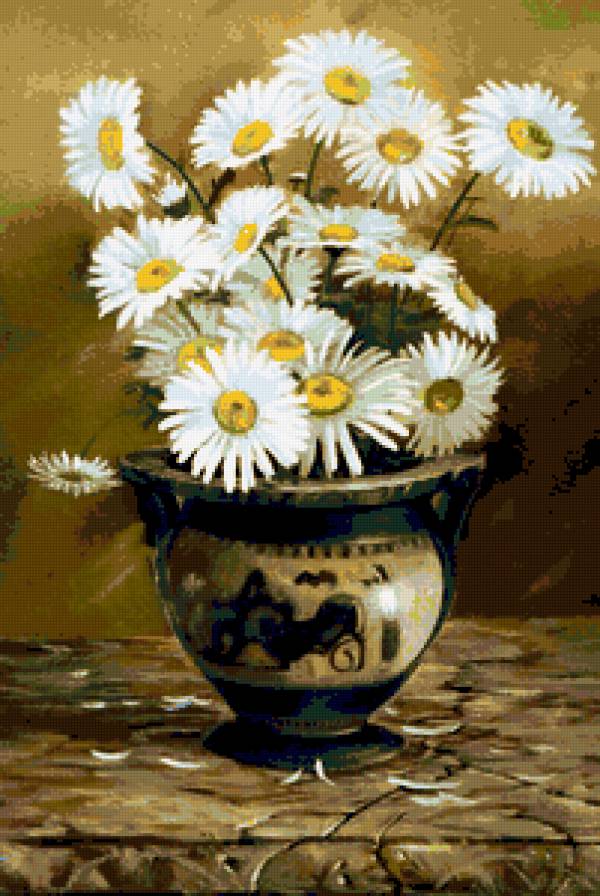 №252161 - картина, букет, ромашки, цветы - предпросмотр