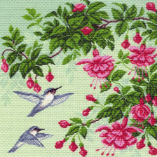 Оригинал схемы вышивки «колибри и фуксия» (№252762)