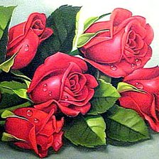 Оригинал схемы вышивки «Красные розы» (№253668)
