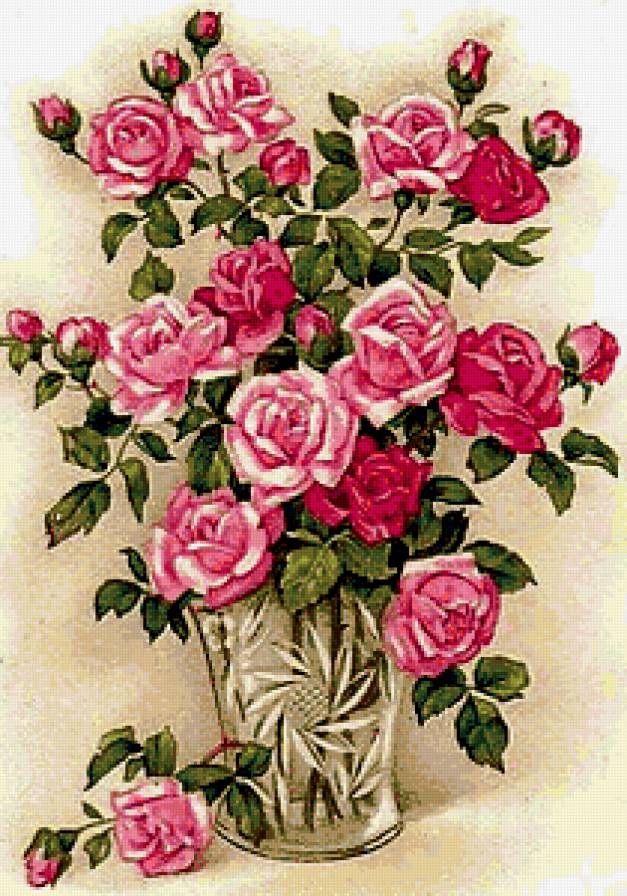 Розы в хрустале - розы - предпросмотр
