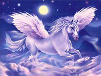 ПЕГАС - красавица самка, лошади, крыля, животные, белая невеста, кони - оригинал