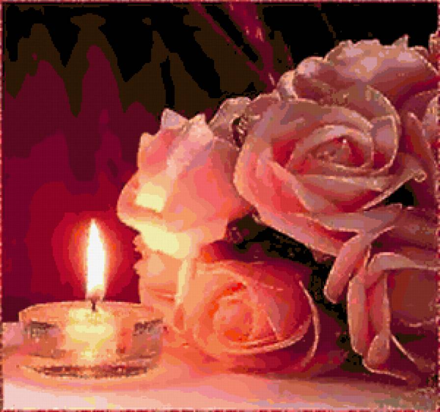№254742 - розы, цветы, свечи - предпросмотр
