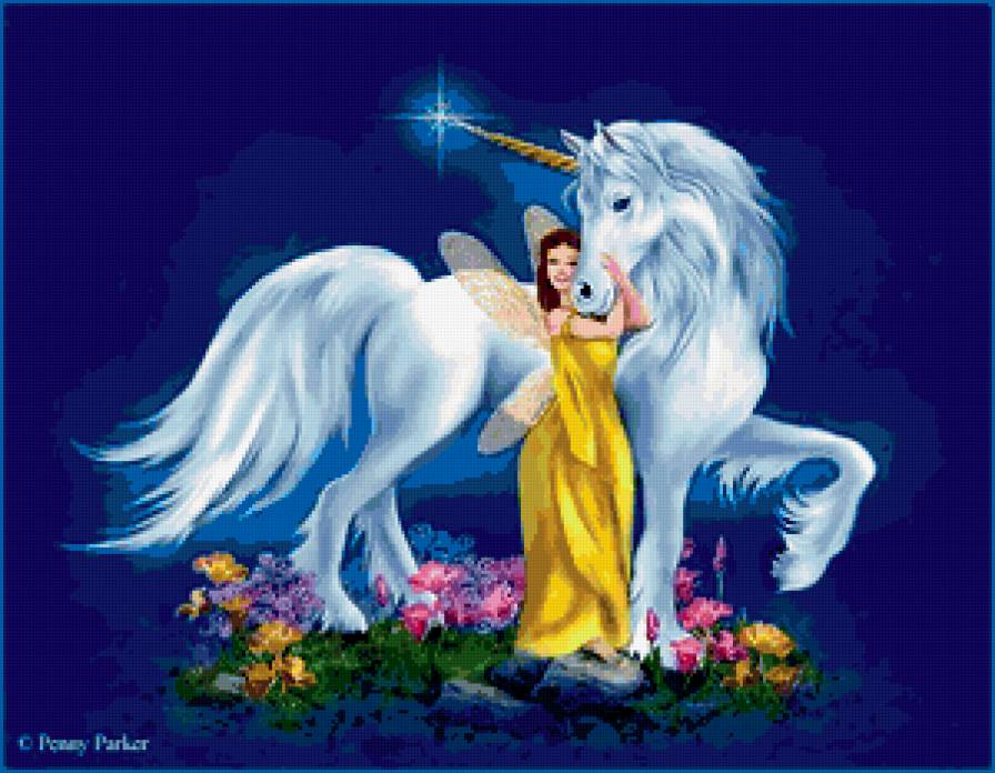 ЕДИНОРОГ - принцесса, кони, лошади, красавица, белая невеста, животные - предпросмотр