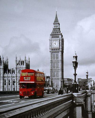 Лондон - лондон. город. пейзаж. мост. автобус - оригинал
