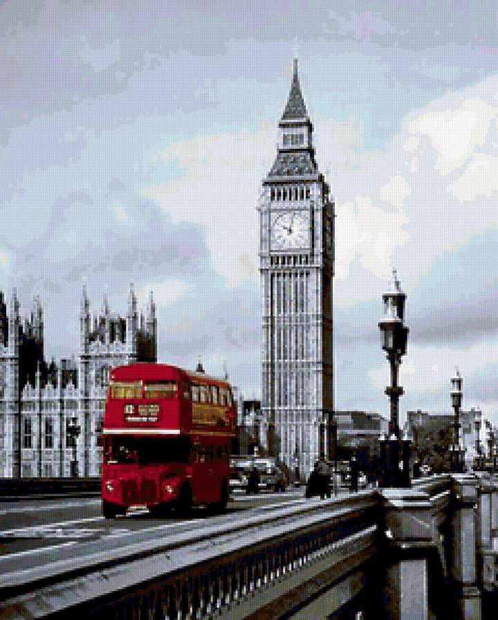 Лондон - лондон. город. пейзаж. мост. автобус - предпросмотр
