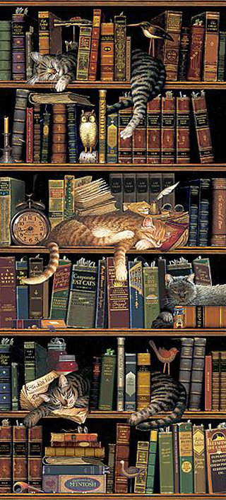 кошки и книги - котята, детское, коты - оригинал