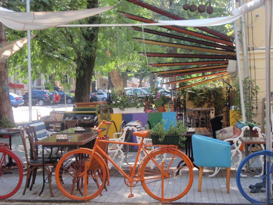 Одесское кафе - кафе, город, пейзаж - оригинал