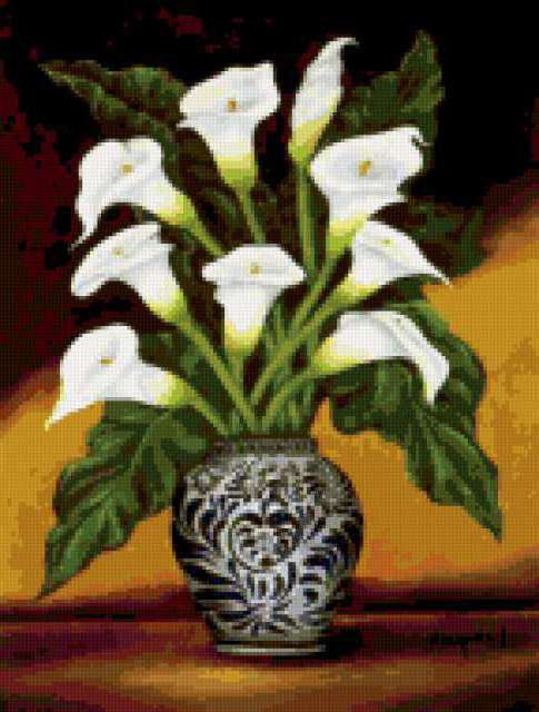 каллы в вазе - цветы картина каллы ваза - оригинал