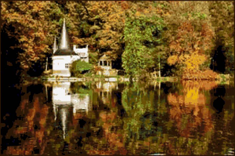 №255724 - осень, река, замок, природа, пейзаж - предпросмотр