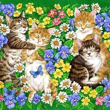 Оригинал схемы вышивки «кошки» (№256122)