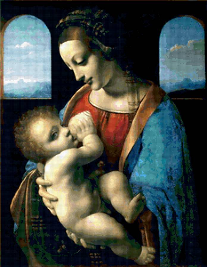 Мадонна Литта 1491 - мадонна, ребенок, литта, леонардо да винчи - предпросмотр