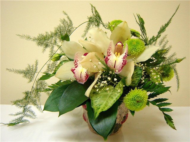 цветочная композиция - орхидеи, цветы, букет - оригинал