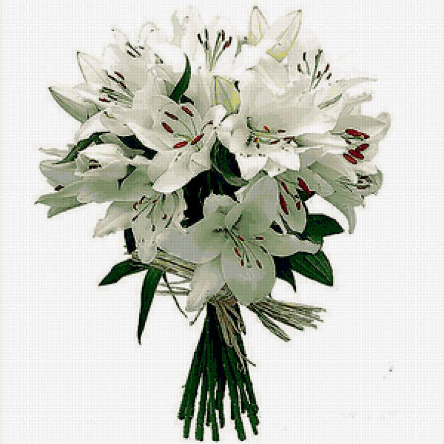лилии - белые лилии, лилии, цветы, букет - предпросмотр