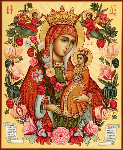 Икона Божьей матери Неувядаемый цвет - божья матерь, иконы, религия - оригинал