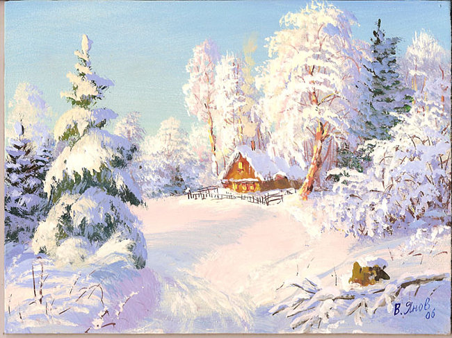 зима - природа картина зима пейзаж - оригинал