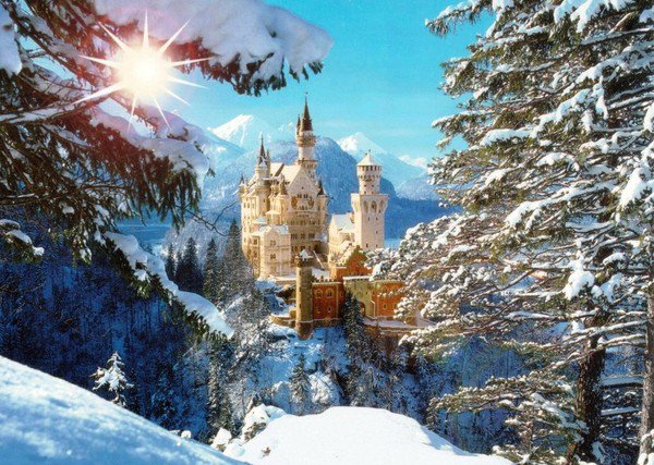 замок - картина природа пейзаж замок зима - оригинал