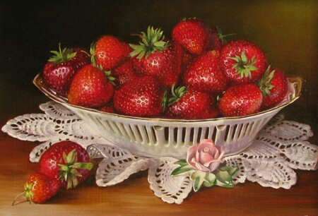№257139 - картина, ягоды, натюрморт, клубника - оригинал