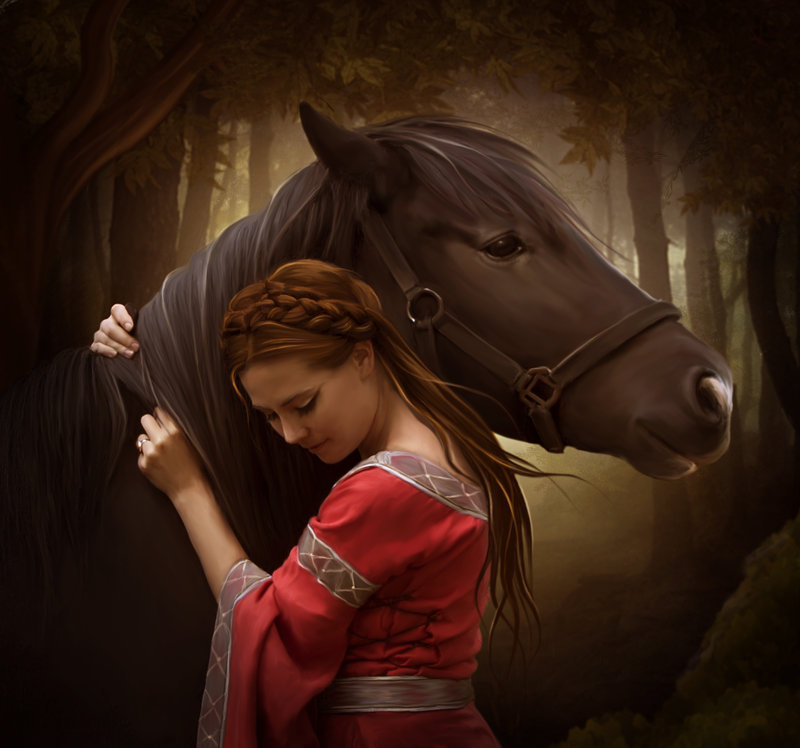 Любовь к лошади - девушка, лошадь, любовь - оригинал