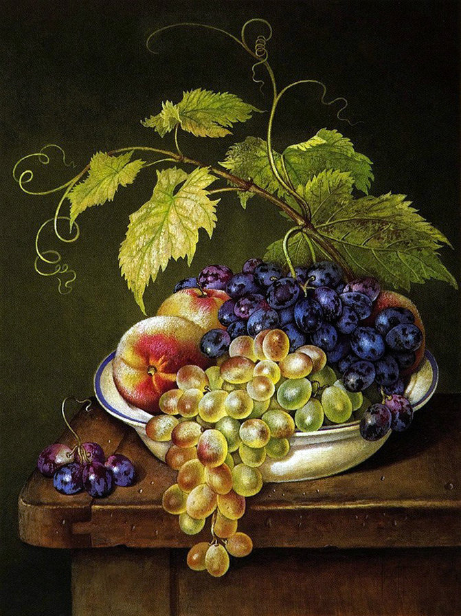 Виноград, Хосе Эскофет - виноград, фрукты, натюрморт - оригинал