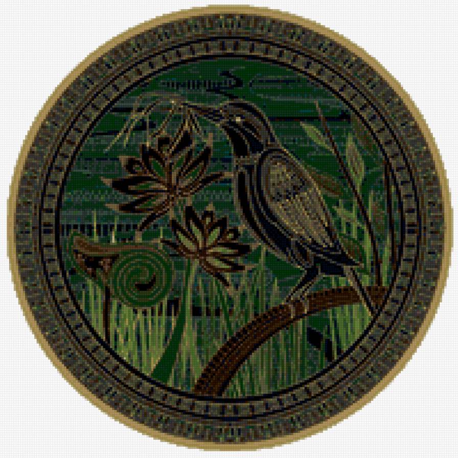 круглая схема3 - птицы, круглая схема, орнамент - предпросмотр