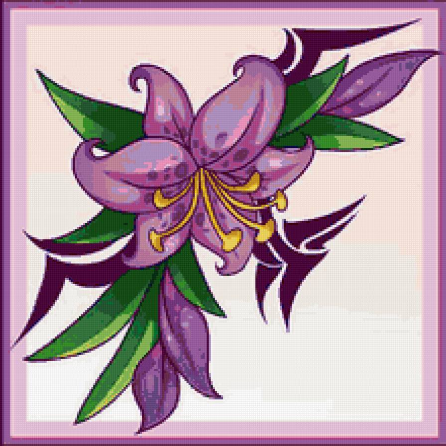 Подушка "Сиреневая лилия" - лилии, цветы - оригинал