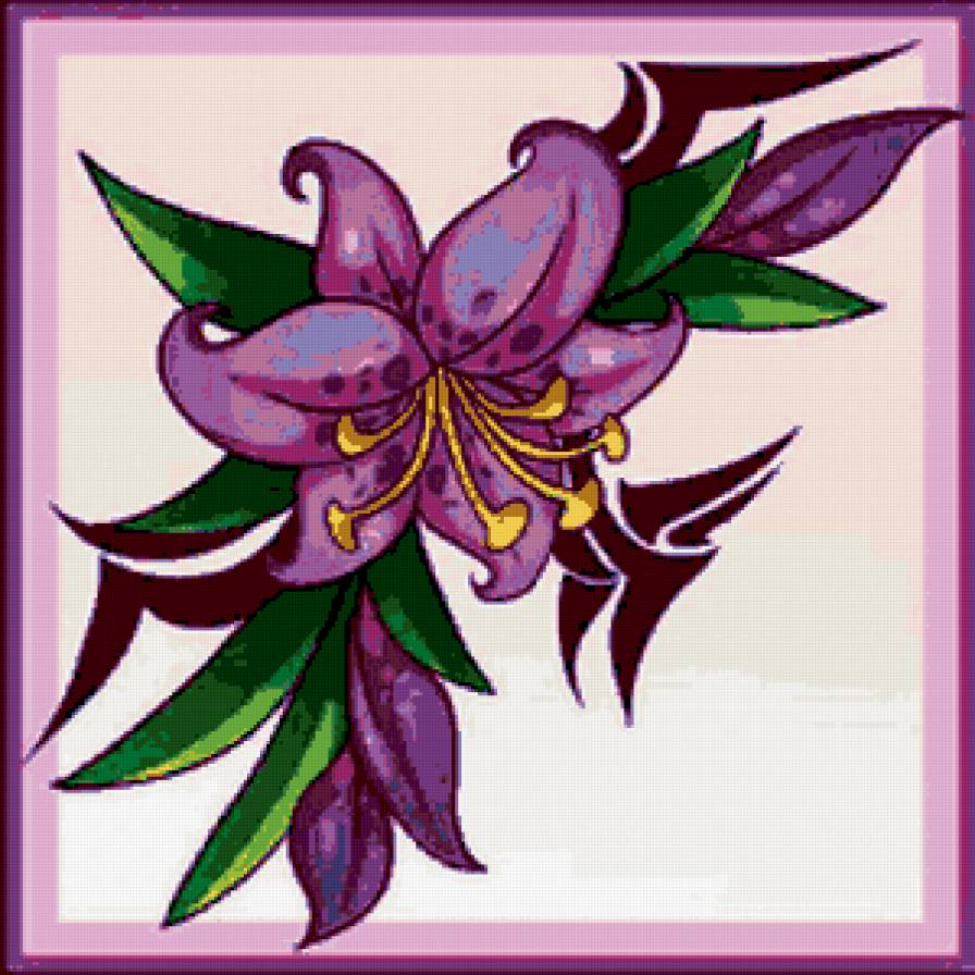 Подушка "Сиреневая лилия" - лилии, цветы - предпросмотр