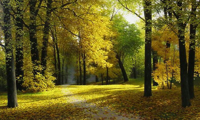 №257757 - осень, лес, картина, пейзаж - оригинал