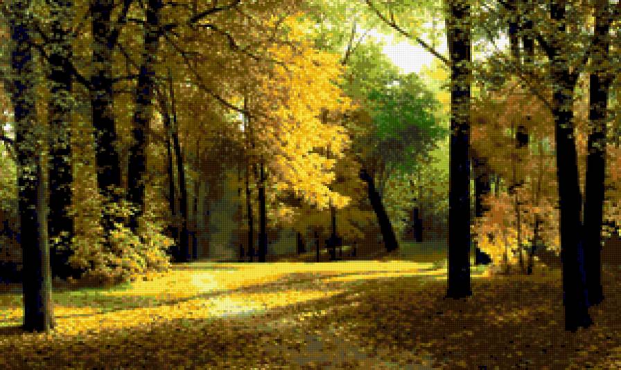 №257757 - осень, лес, пейзаж, картина - предпросмотр