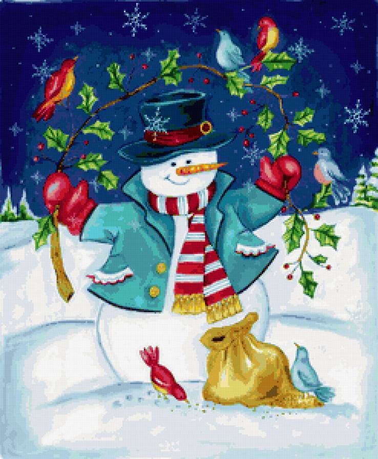 снеговик - детская, зима, новый год, детям - предпросмотр