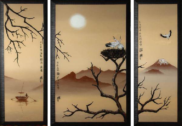 японская живопись - птицы, картина, япония - оригинал