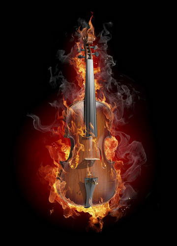 музыка огня - огонь, скрипка - оригинал