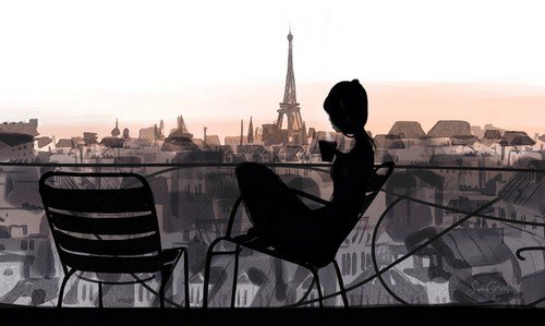 утро в париже - франция, париж, эйфелева башня, девушка - оригинал
