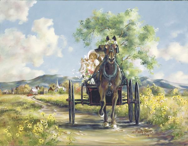 Серия "Пейзажи" - девушка, люди, лето, животные, лошади, пейзаж - оригинал