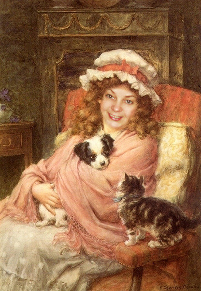 ДАМА С СОБАЧКОЙ - женщины мира, собачка, дама в шляпе, мисс элегантность, кошка - оригинал