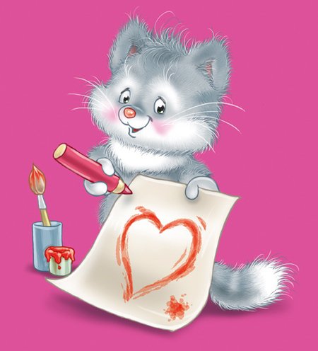 валентинка - валентина, коты, котенок, любовь, сердечко, влюбленных, котик, кошка - оригинал