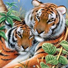Оригинал схемы вышивки «Тигры» (№259765)