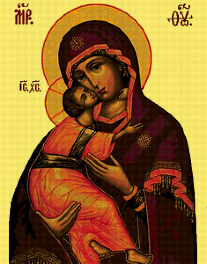 Икона Божьей матери Владимирская - иконы, религия, божья матерь - предпросмотр
