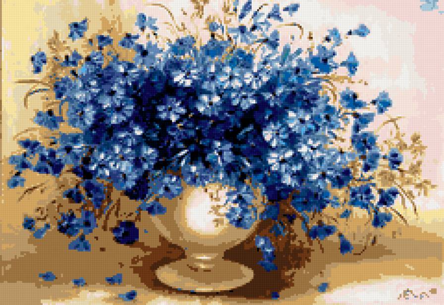 Букет синих - цветы - предпросмотр