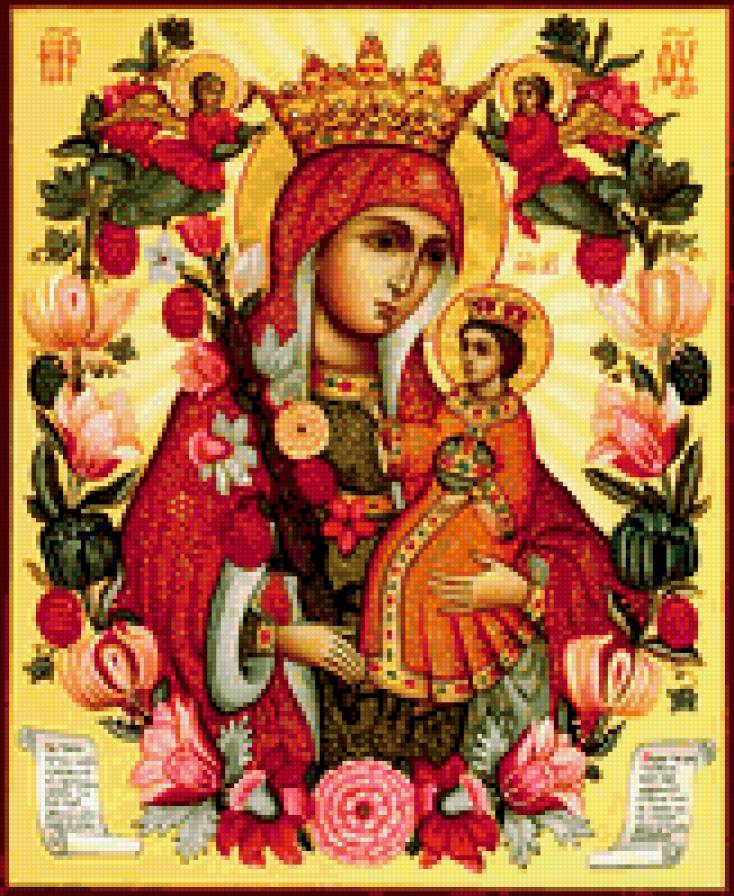 Икона Божьей матери Неувядаемый цвет - религия, божья матерь, иконы - предпросмотр