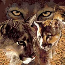 Оригинал схемы вышивки «хищники львы» (№260866)