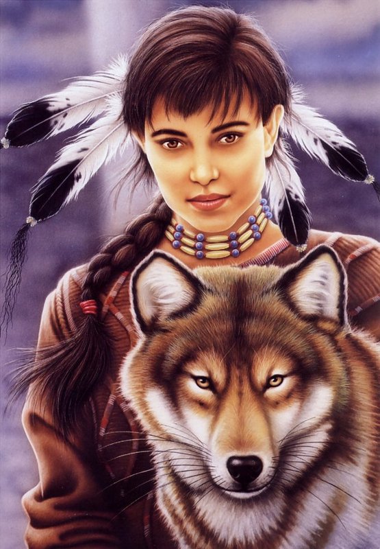 женщина и волк - оригинал