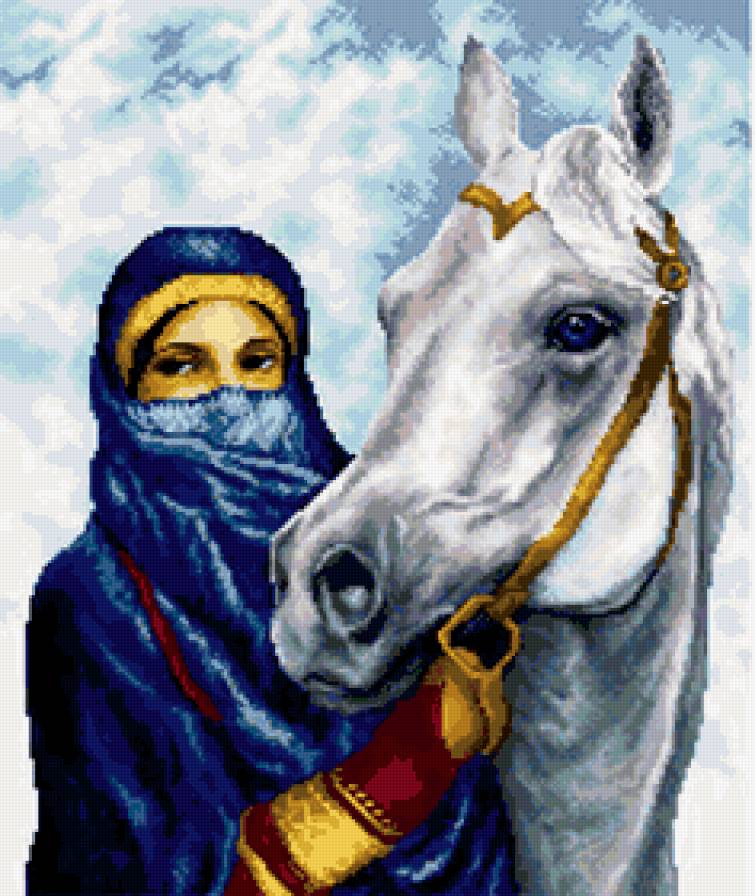 ДИПТИХ   "ТВОИ ГЛАЗА КАК ОЗЕРО В КРАТЕРЕ ВУЛКАНА" - женщина, женский образ, конь, восток, две мелодии - предпросмотр