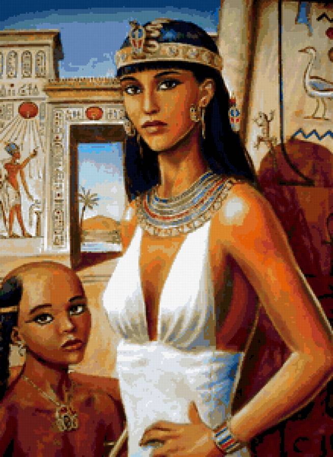 девушка - женщина, царица, дети, египет, образ - предпросмотр