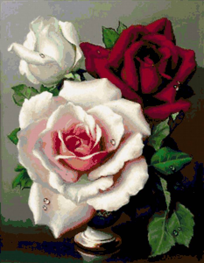 №261781 - розы, картина, цветы, букет - предпросмотр