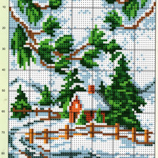 Оригинал схемы вышивки «домик зима» (№261898)
