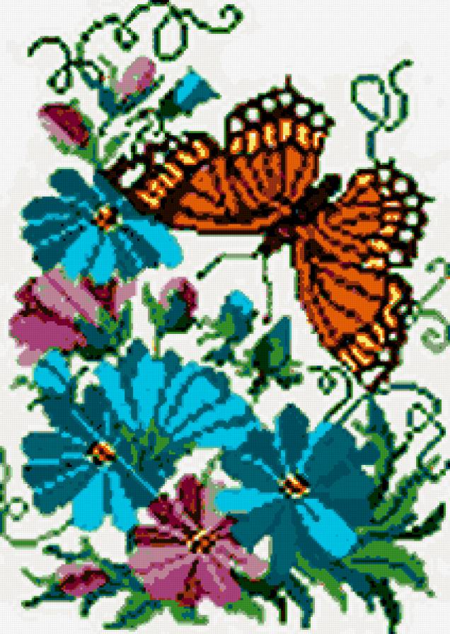 бабочка цветы - бабочка цветы - предпросмотр